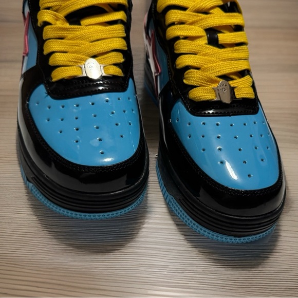 BAPE x Marvel Bapesta Sneakers Size 10 – Rare Collab Blue Red Yellow - Picture 16 of 16